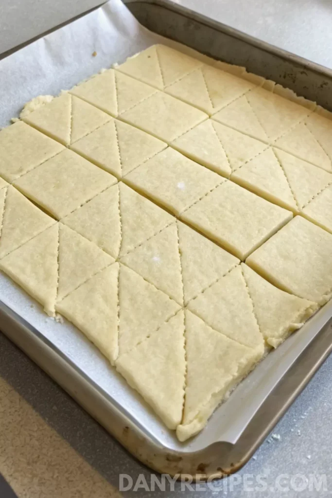 Best Cranberry Cream Cheese Crescent Bites 15 Unbaked crescent roll dough laid flat and cut into triangles on a parchment-lined baking sheet.