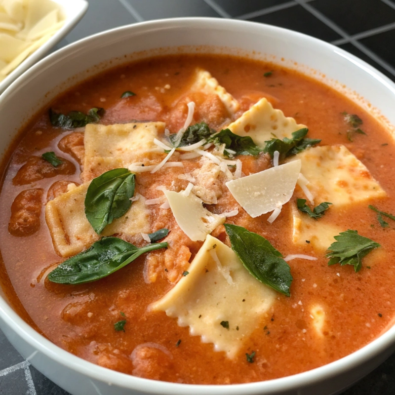 Creamy Tomato Basil Lasagna Sou 1 - Danyrecipes