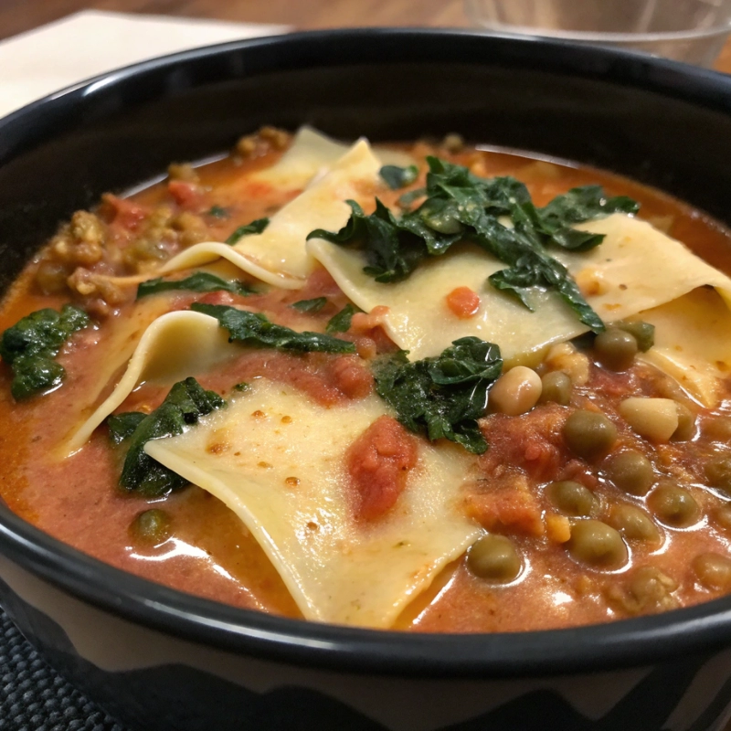 High Protein Lasagna Soup with Lentils and Kale 3 - Danyrecipes