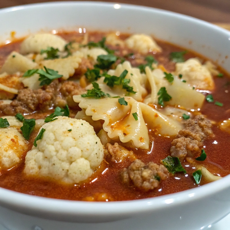 Lasagna Soup with Cauliflower and Ground Chicken 1 - Danyrecipes