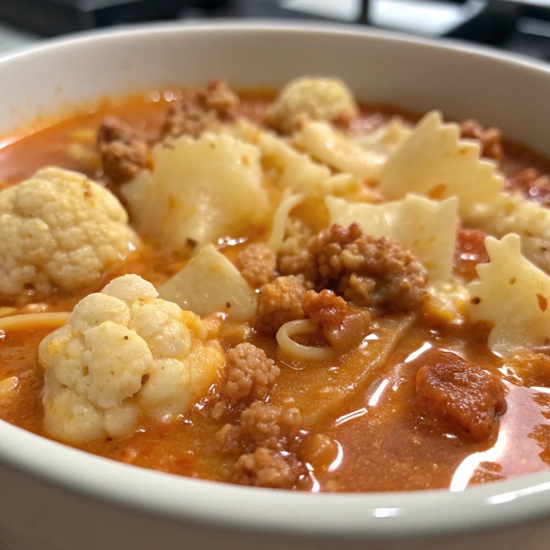 Lasagna Soup with Cauliflower and Ground Chicken 2 - Danyrecipes