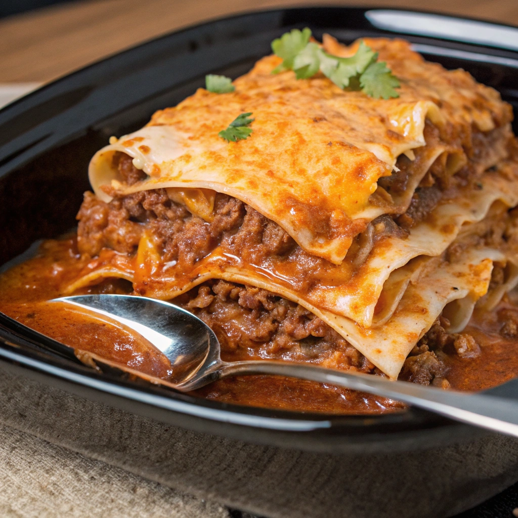 Slow Cooker Beef Enchilada Casserole