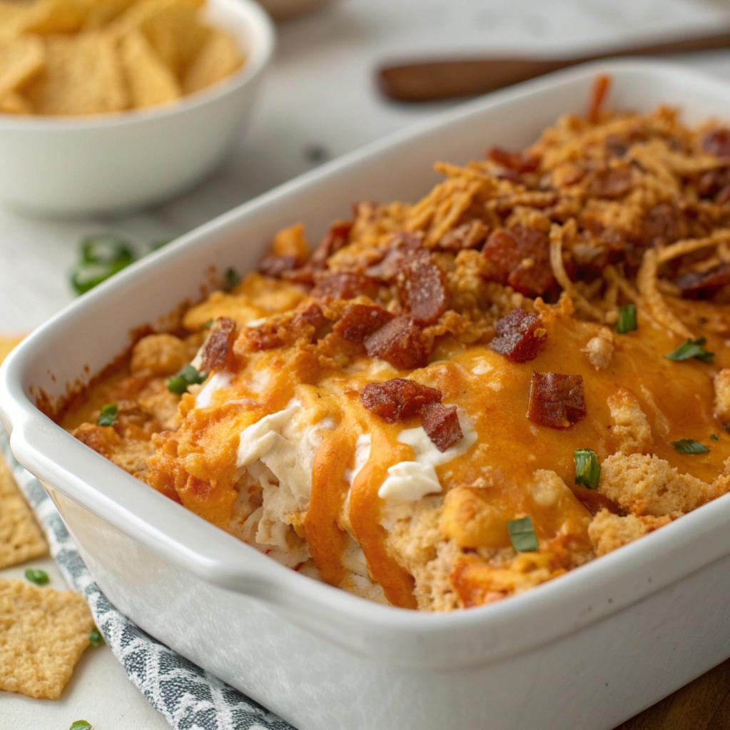 Buffalo Chicken Casserole Loaded with Ranch