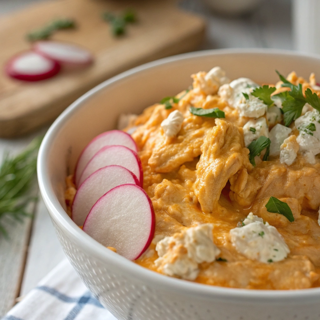 Cottage Cheese Buffalo Chicken Dip