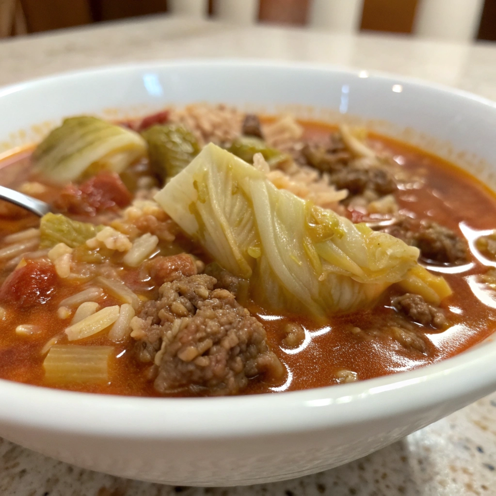 Crockpot Cabbage Roll Soup
