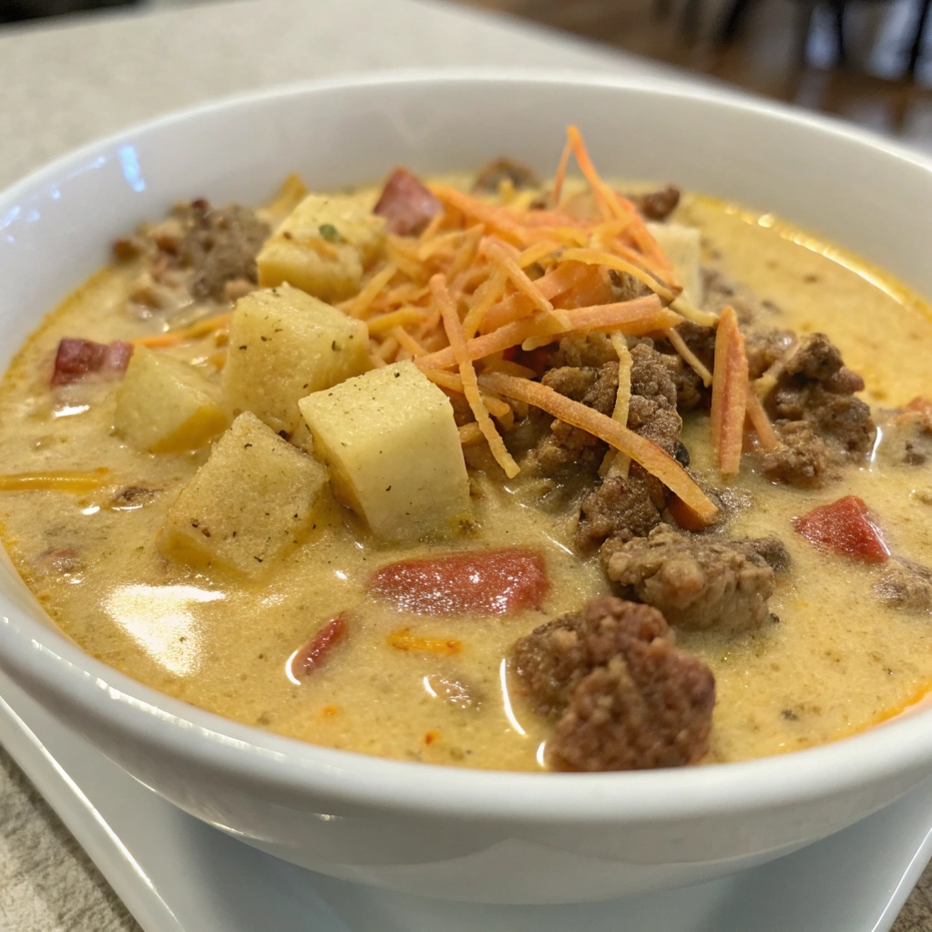 Crockpot Cheeseburger Soup