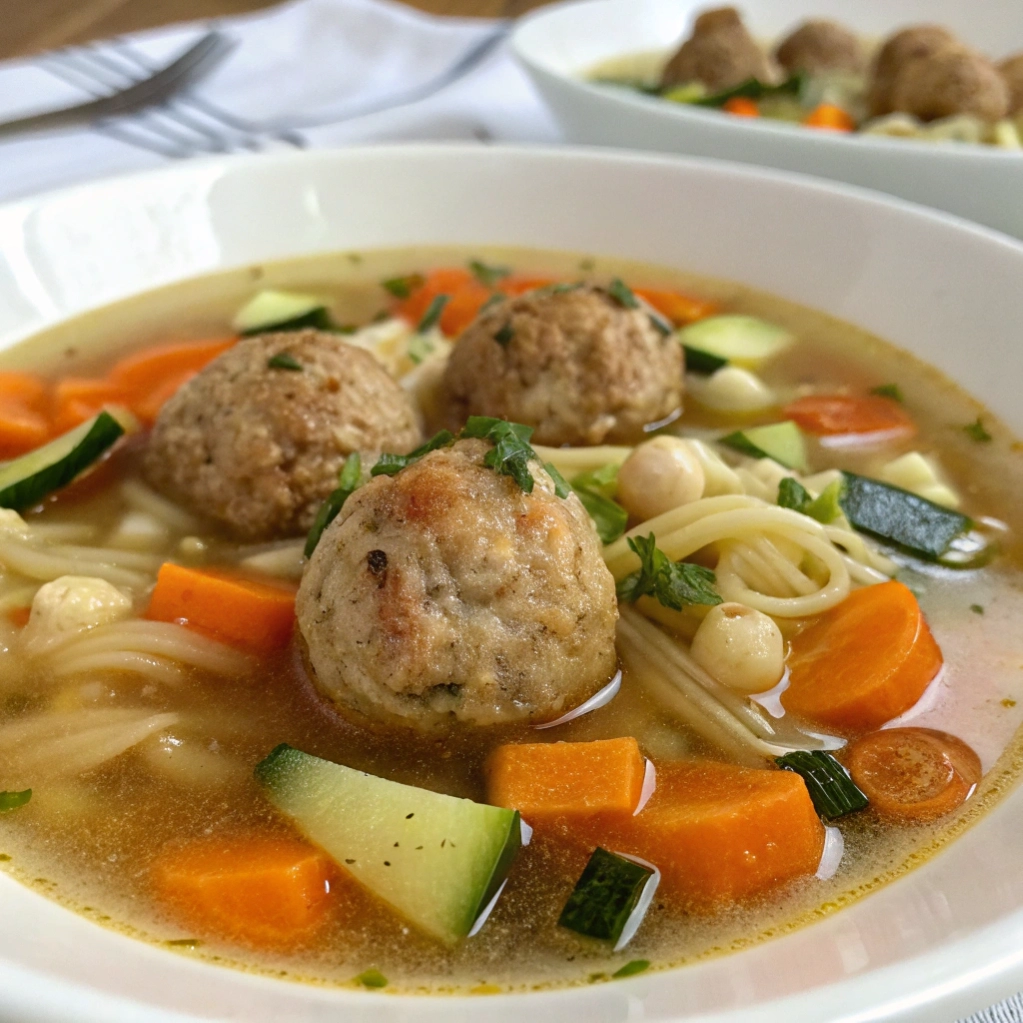 Crockpot Chicken Meatball & Veggie Soup