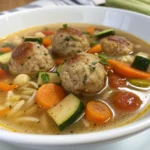 Crockpot Chicken Meatball & Veggie Soup