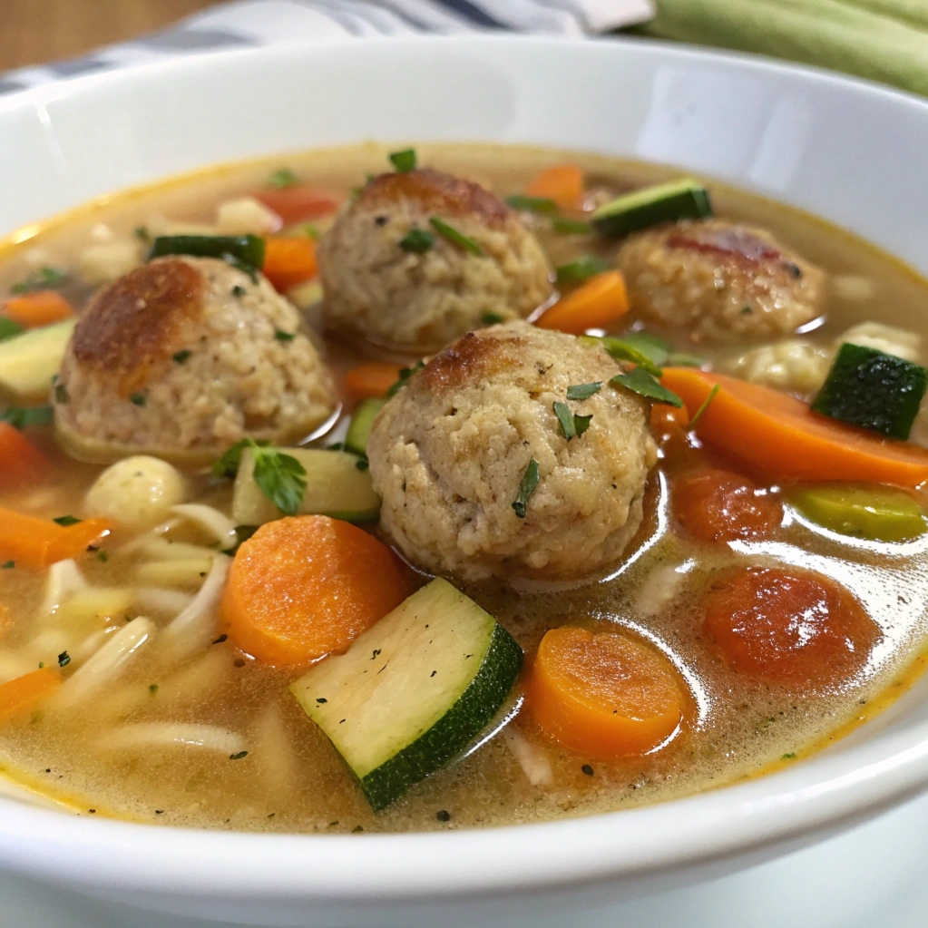 Crockpot Chicken Meatball & Veggie Soup