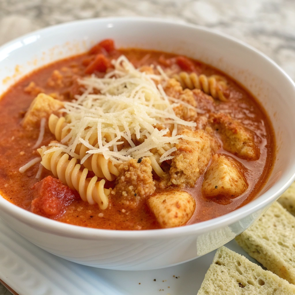Crockpot Chicken Parmesan Soup