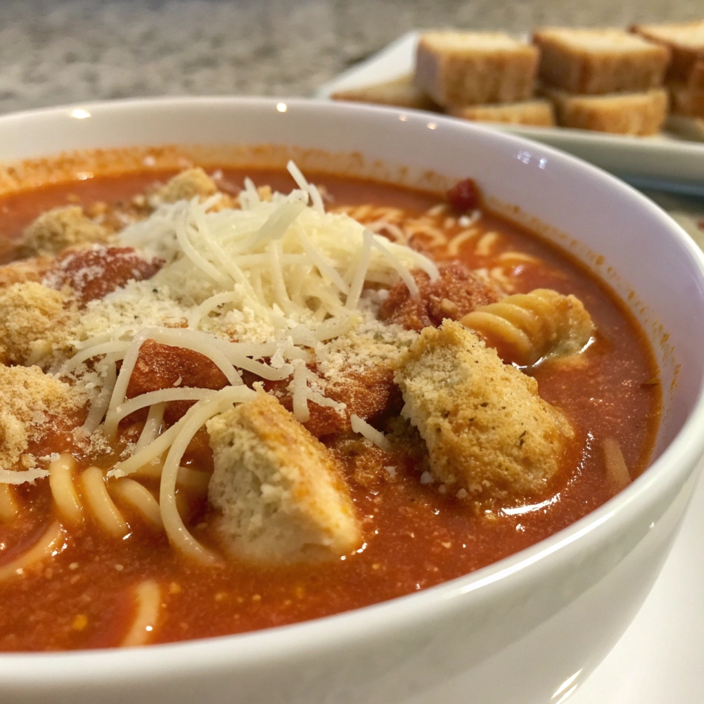 Crockpot Chicken Parmesan Soup