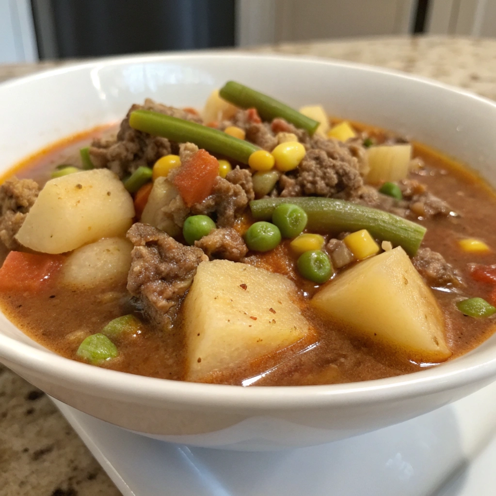 Hearty Beef and Vegetable Soup with Potatoes