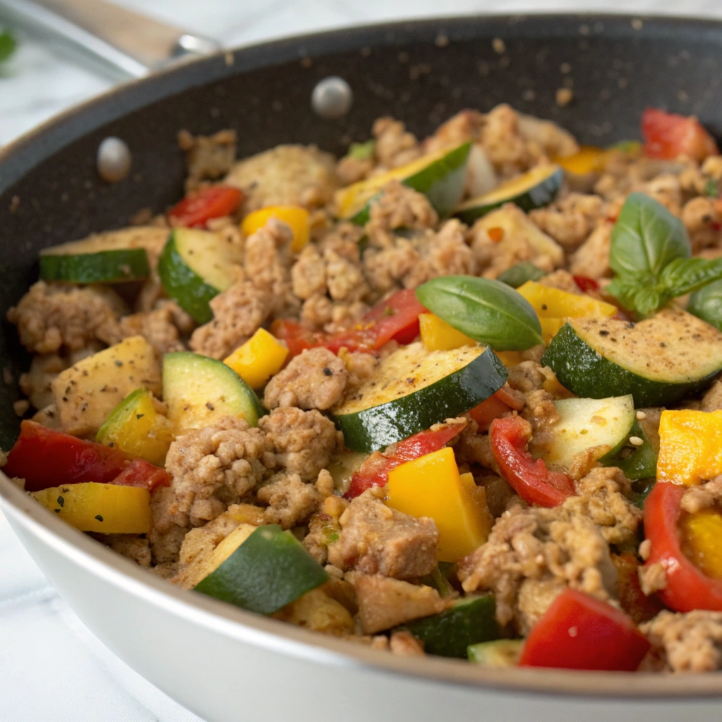 Light Turkey and Veggie Skillet Dinner