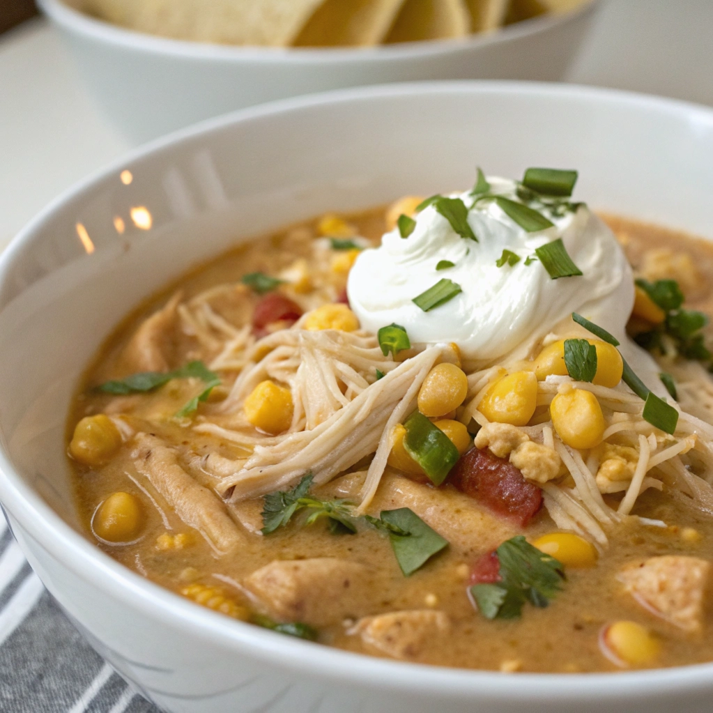 Ultra Creamy Chicken Chili Crockpot