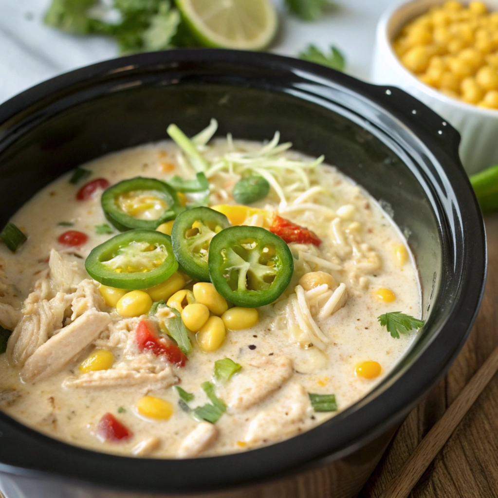 White Chicken Chilli in Crock Pot (No-Fuss Method)