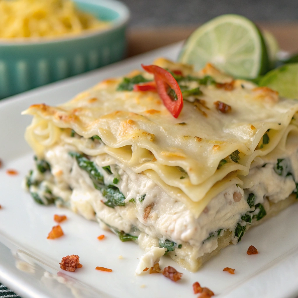 White Chicken Lasagna (Layered Pasta Bake)