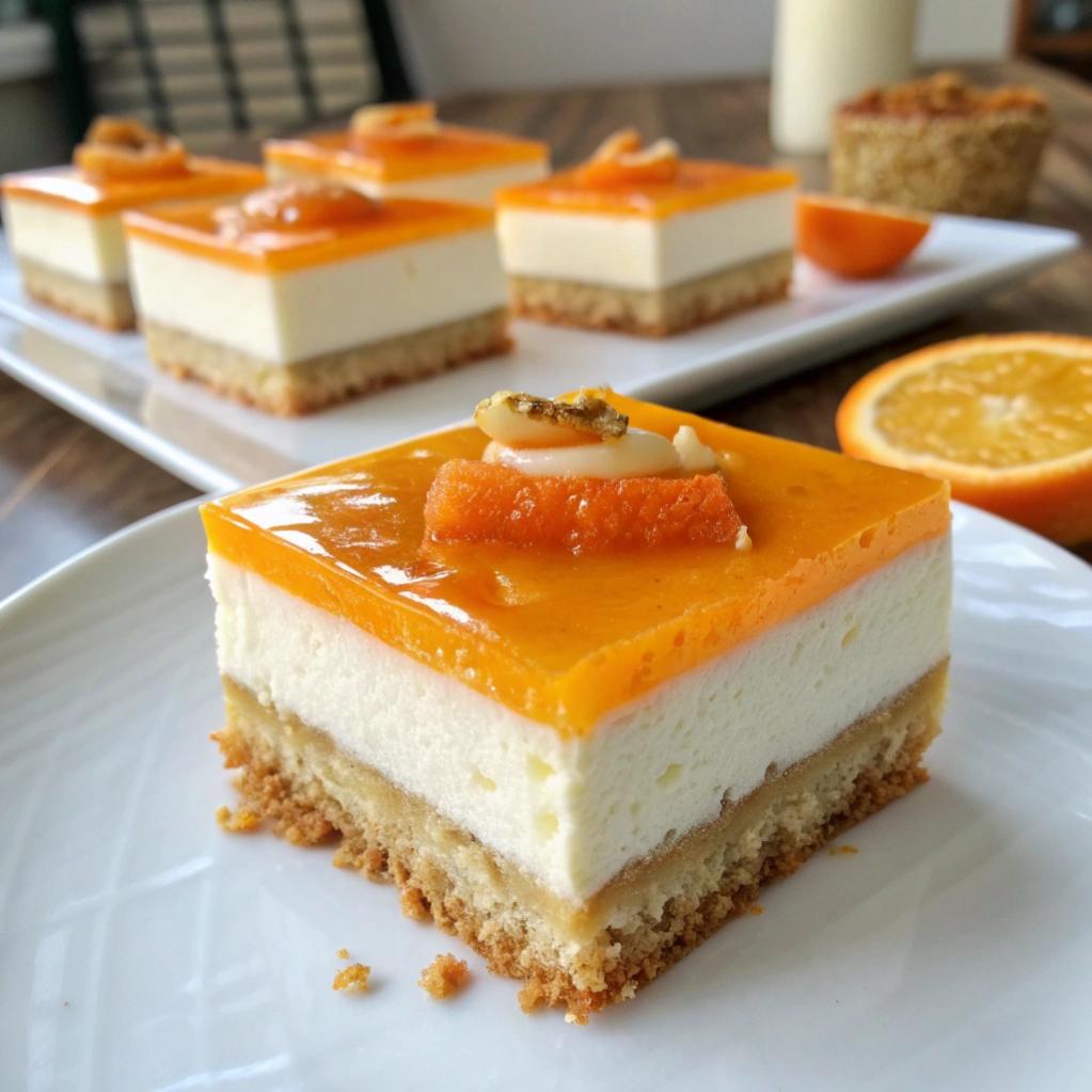 Creamy Orange Creamsicle No-Bake Cheesecake Bars