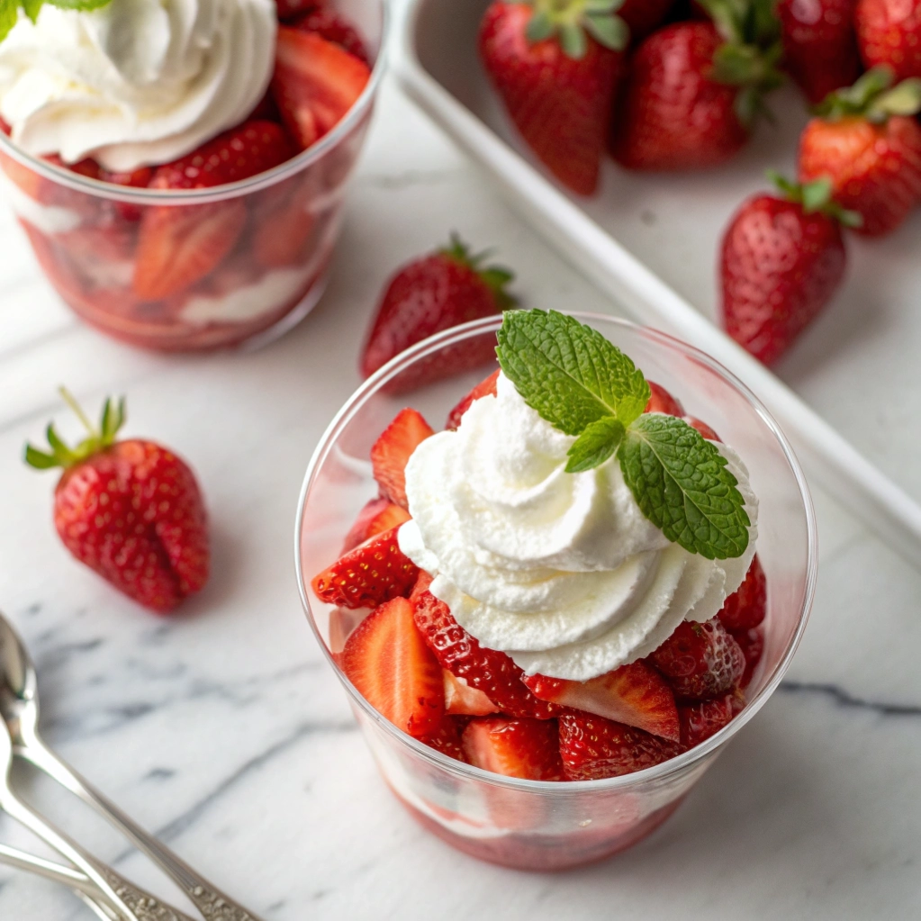 Fresh Strawberry Shortcake Cups with Whipped Cream