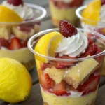 Lemon Strawberry Shortcake Cups with Homemade Whipped Cream