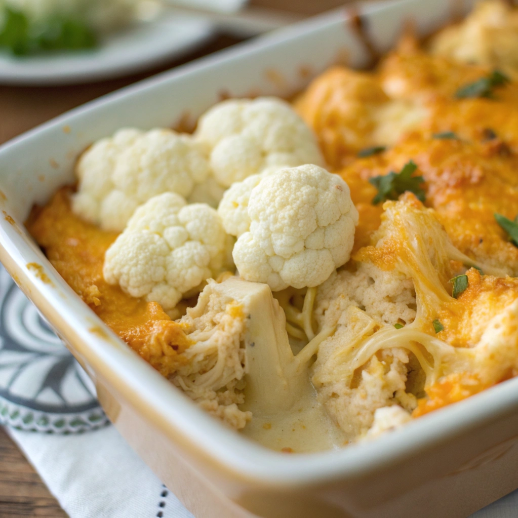 Low-Carb Buffalo Chicken Cauliflower Casserole