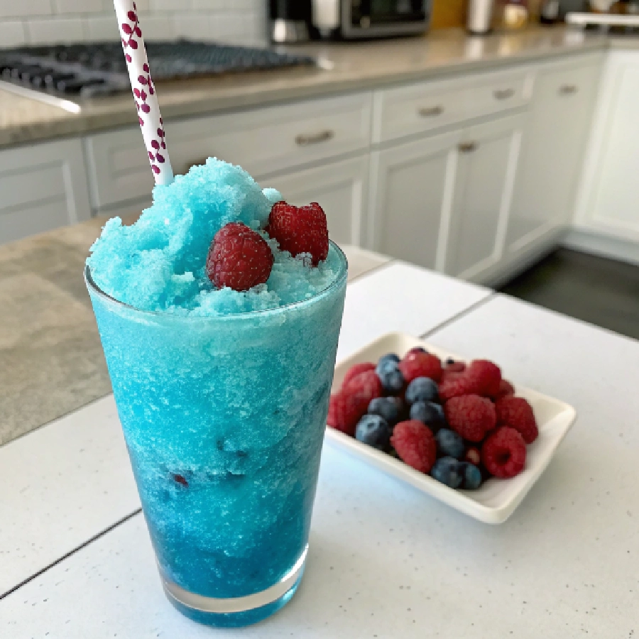 Blue Raspberry Coconut Slushie