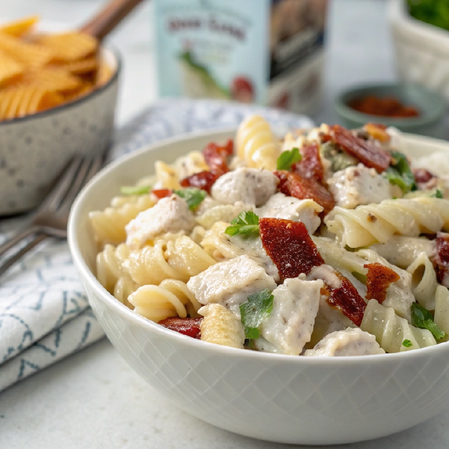 Chicken Bacon Ranch Pasta Salad