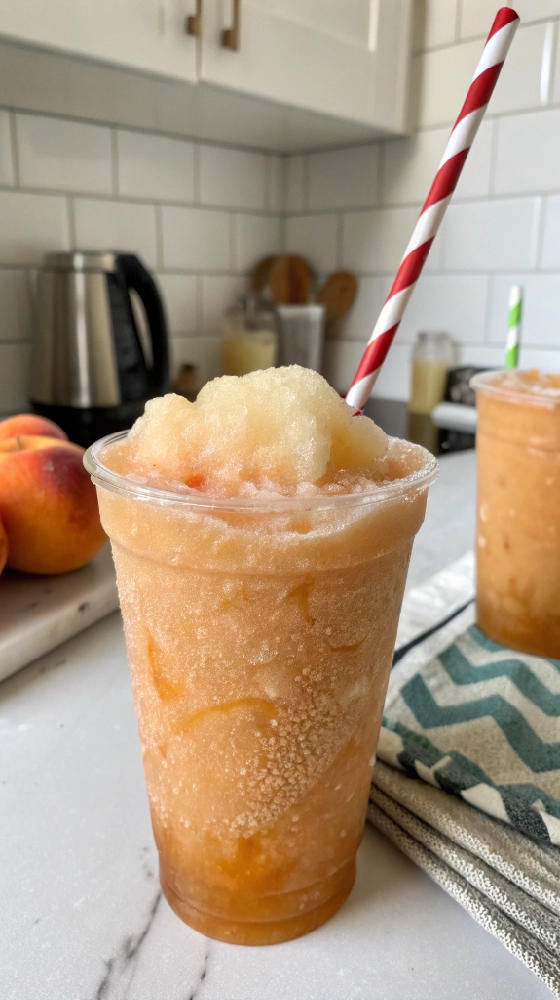 Frozen Peach Tea Slushie