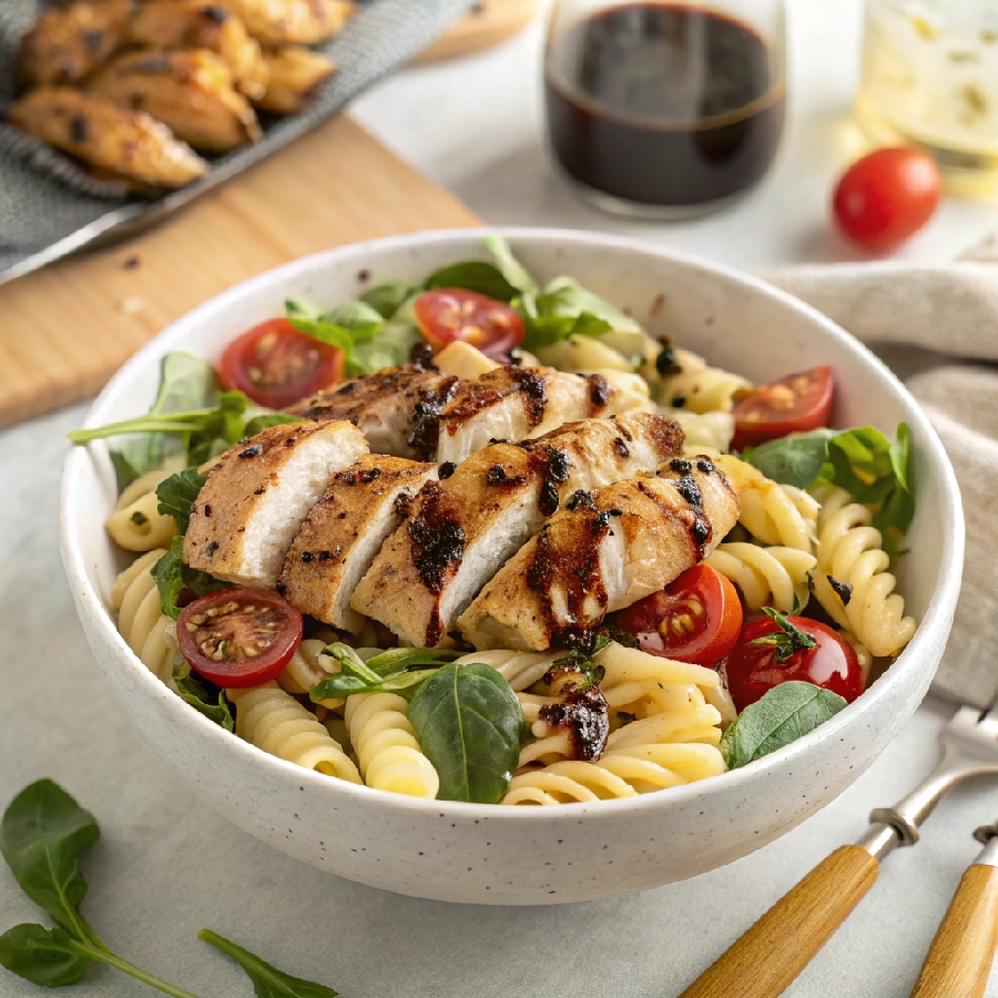 Grilled Chicken Pasta Salad with Balsamic Vinaigrette