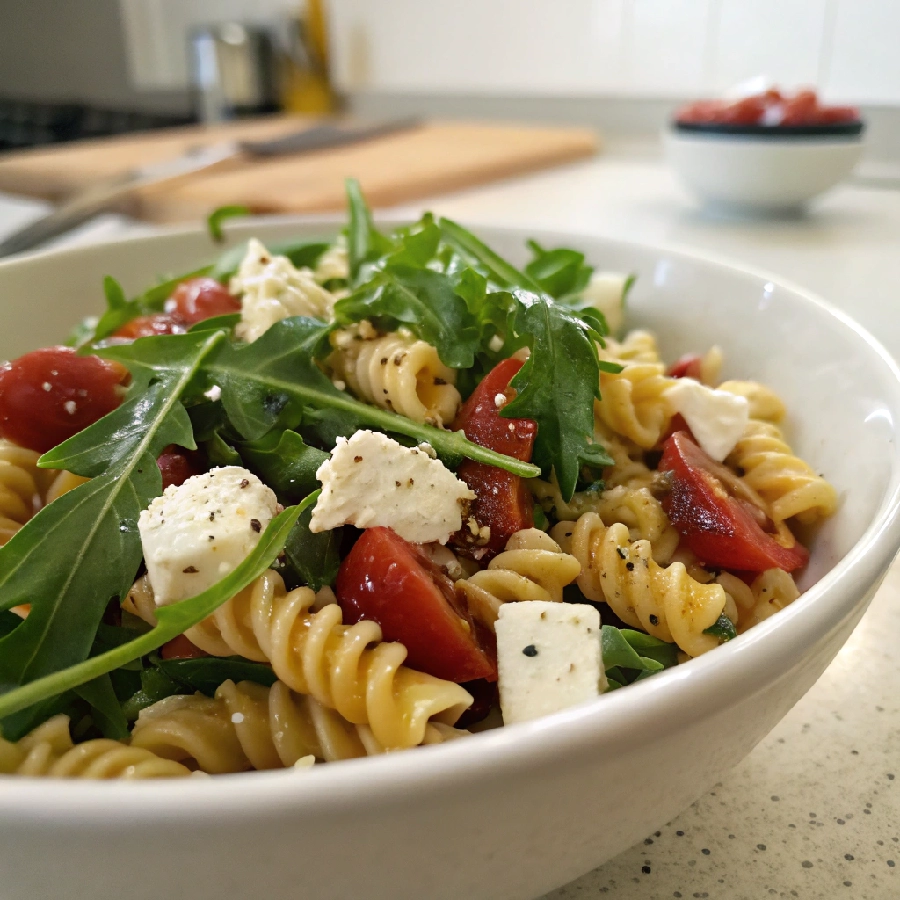 Healthy Pasta Salad with Arugula Feta 1 - Danyrecipes