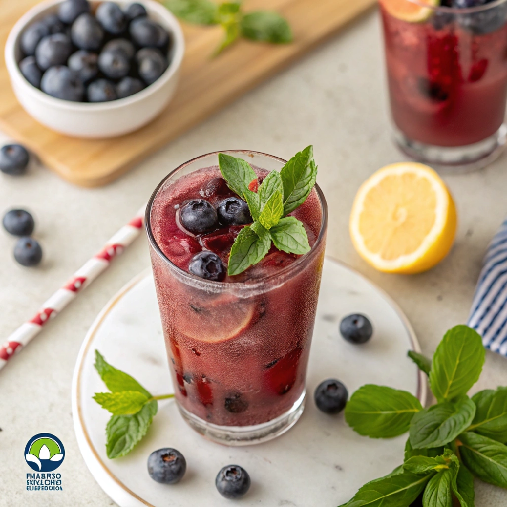 Homemade Blueberry Basil Lemonade