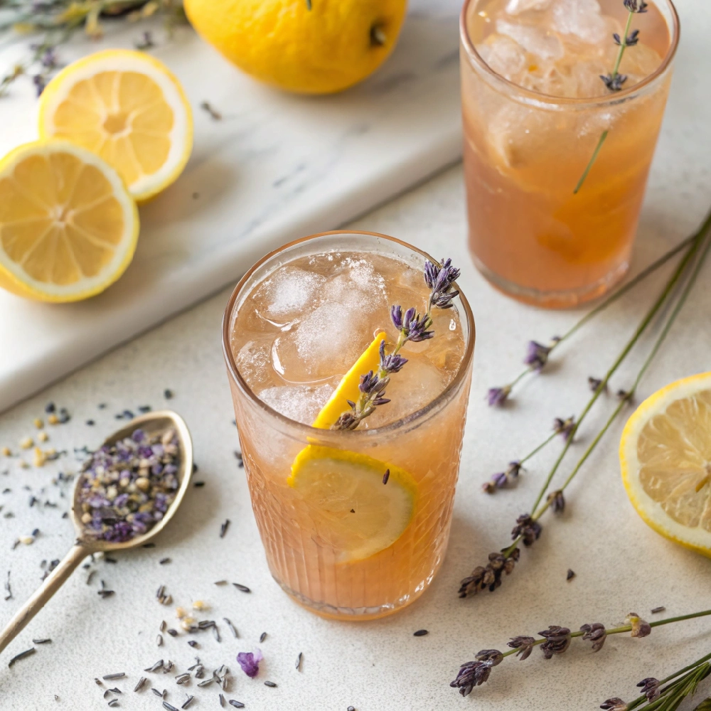 Lavender Earl Grey Tea Lemonade with Lemon Zest