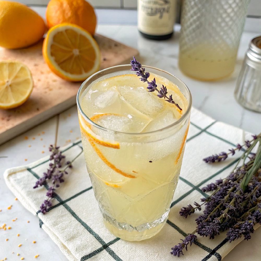 Lavender Vanilla Bean Lemonade with Orange Zest
