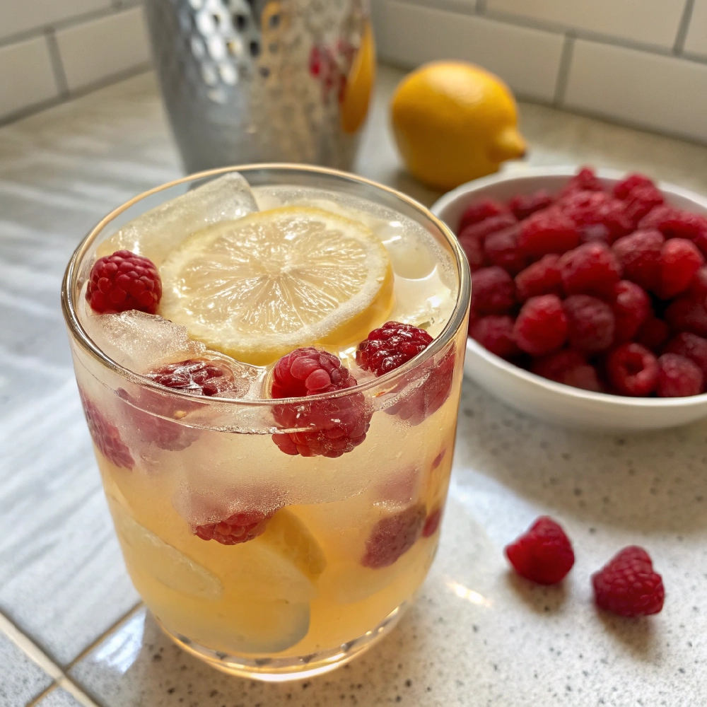Easy Lemonade from Scratch with Fresh Raspberry