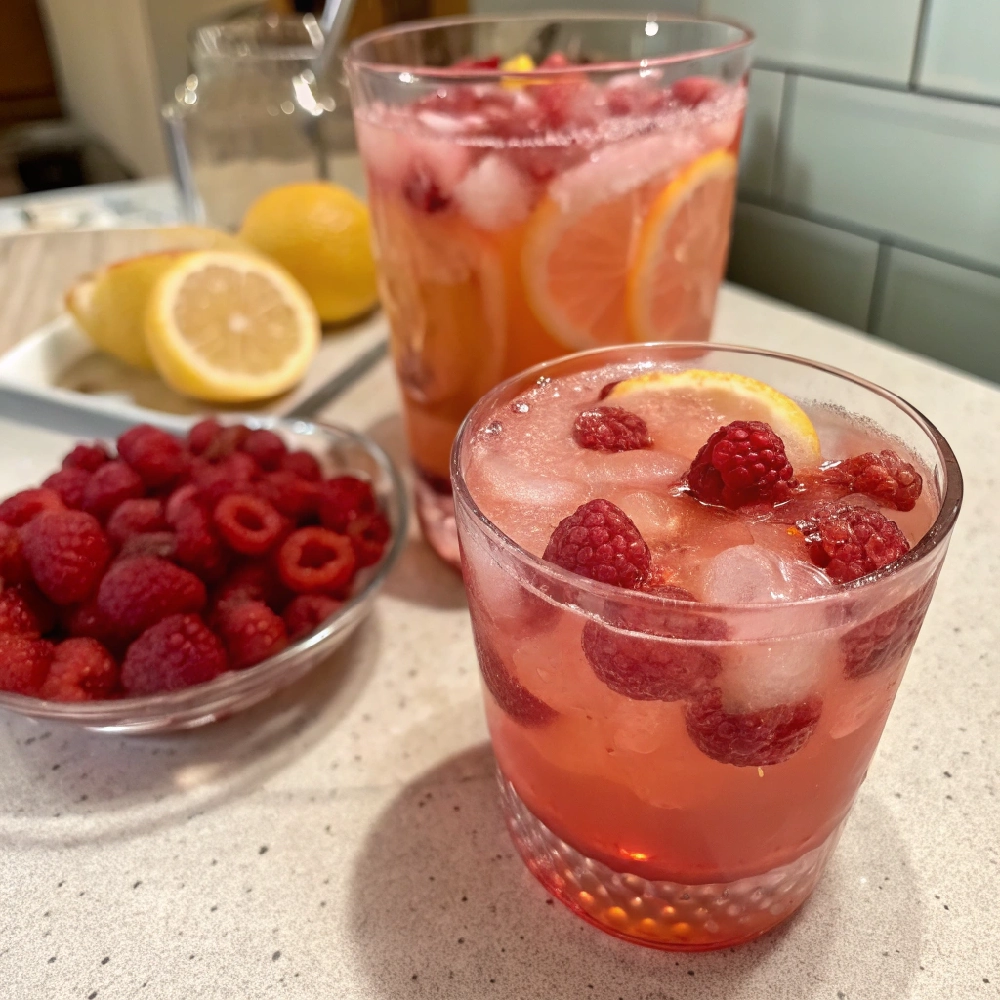 Easy Lemonade from Scratch with Fresh Raspberry 7 Lemonade with Fresh Raspberry
