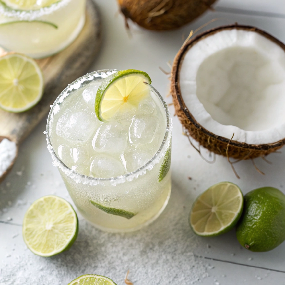 Homemade Summer Lemonade with Coconut and Lime