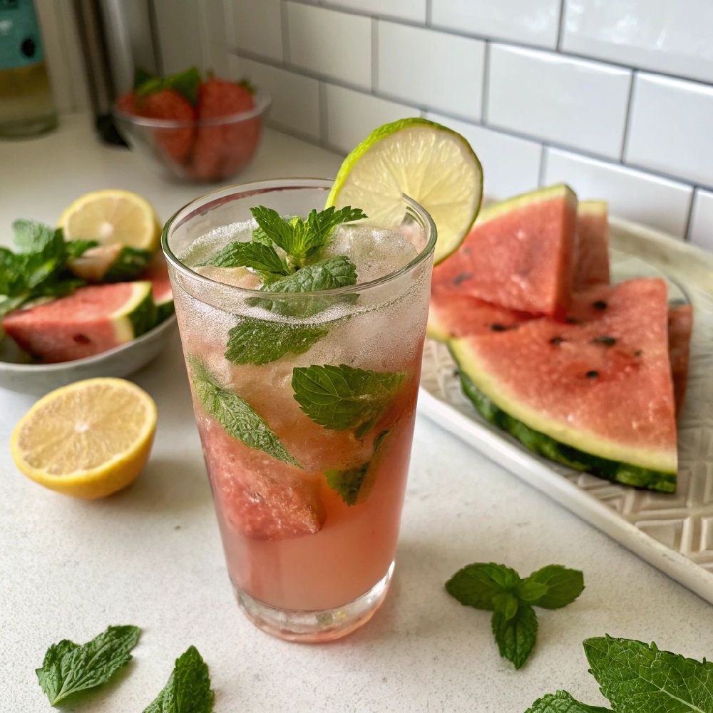 Lemonade with Watermelon and Mint