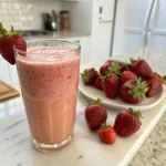 Homemade Roasted Strawberry Vanilla Drink