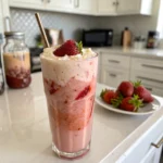 Homemade Roasted Strawberry Vanilla Drink