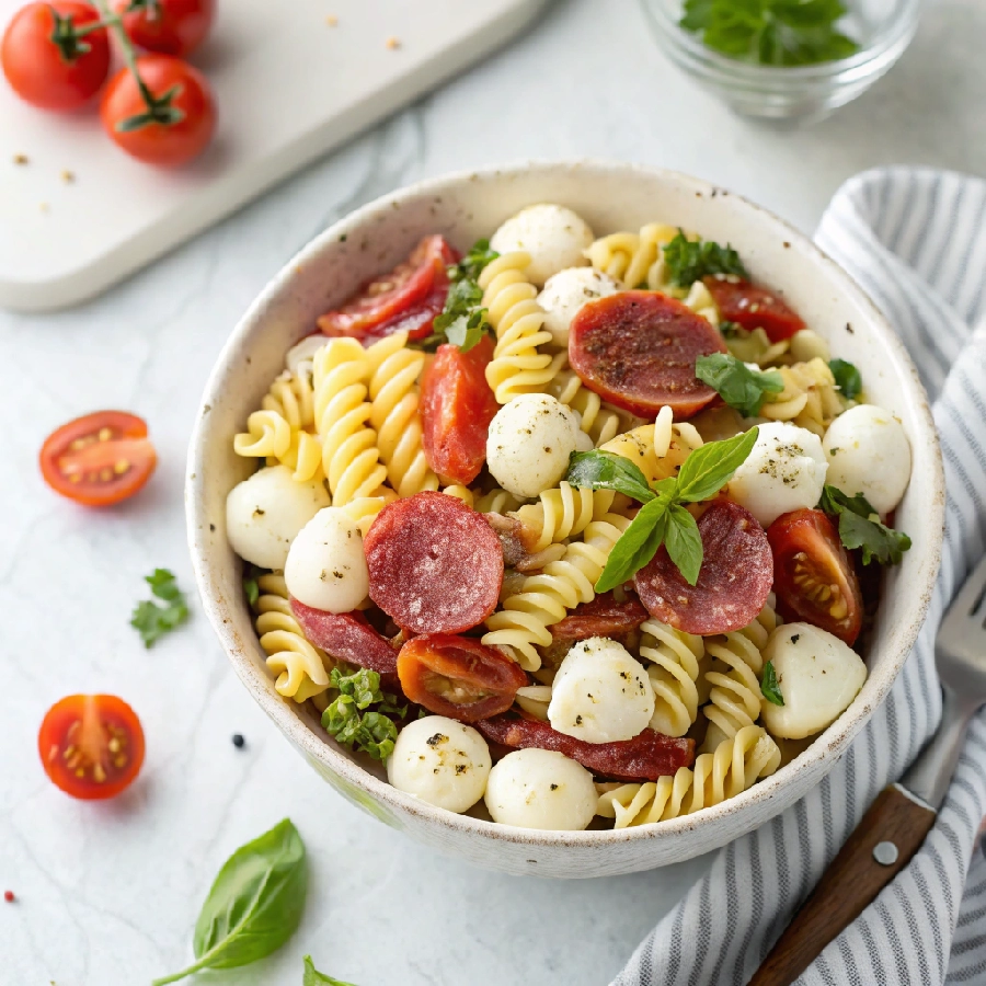 Salami & Mozzarella Pasta Salad