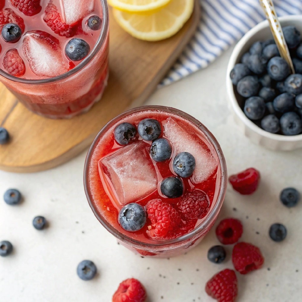 Simple Blueberry Raspberry Lemonade