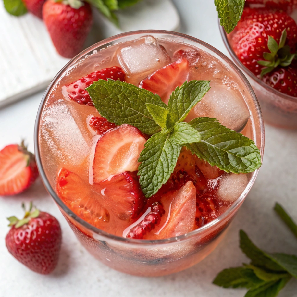 Simple Strawberry Mint Lemonade