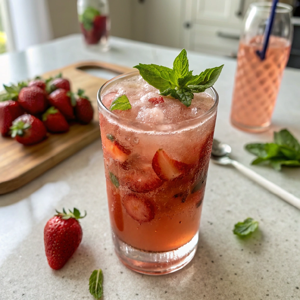Homemade Strawberry Basil Lemonade 7 Strawberry Basil Lemonade