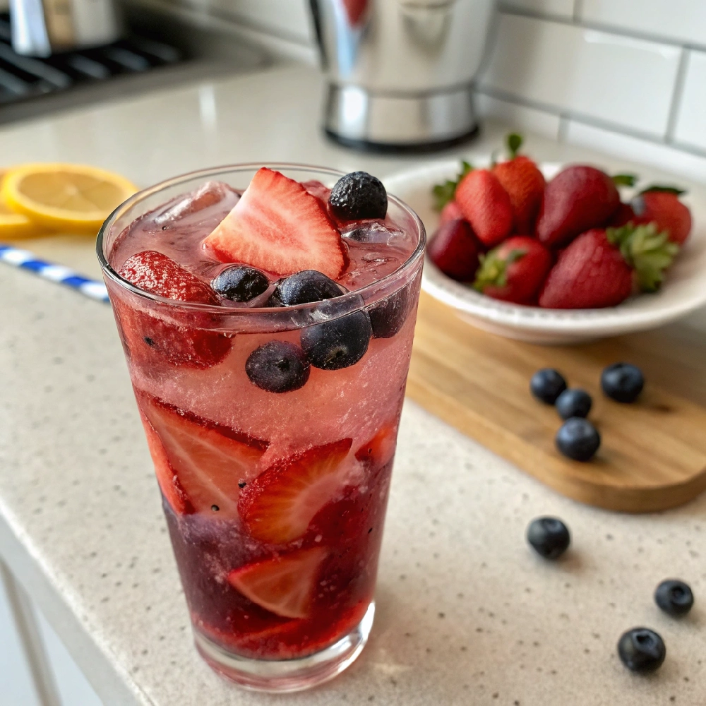 Homemade Strawberry Blueberry Lemonade