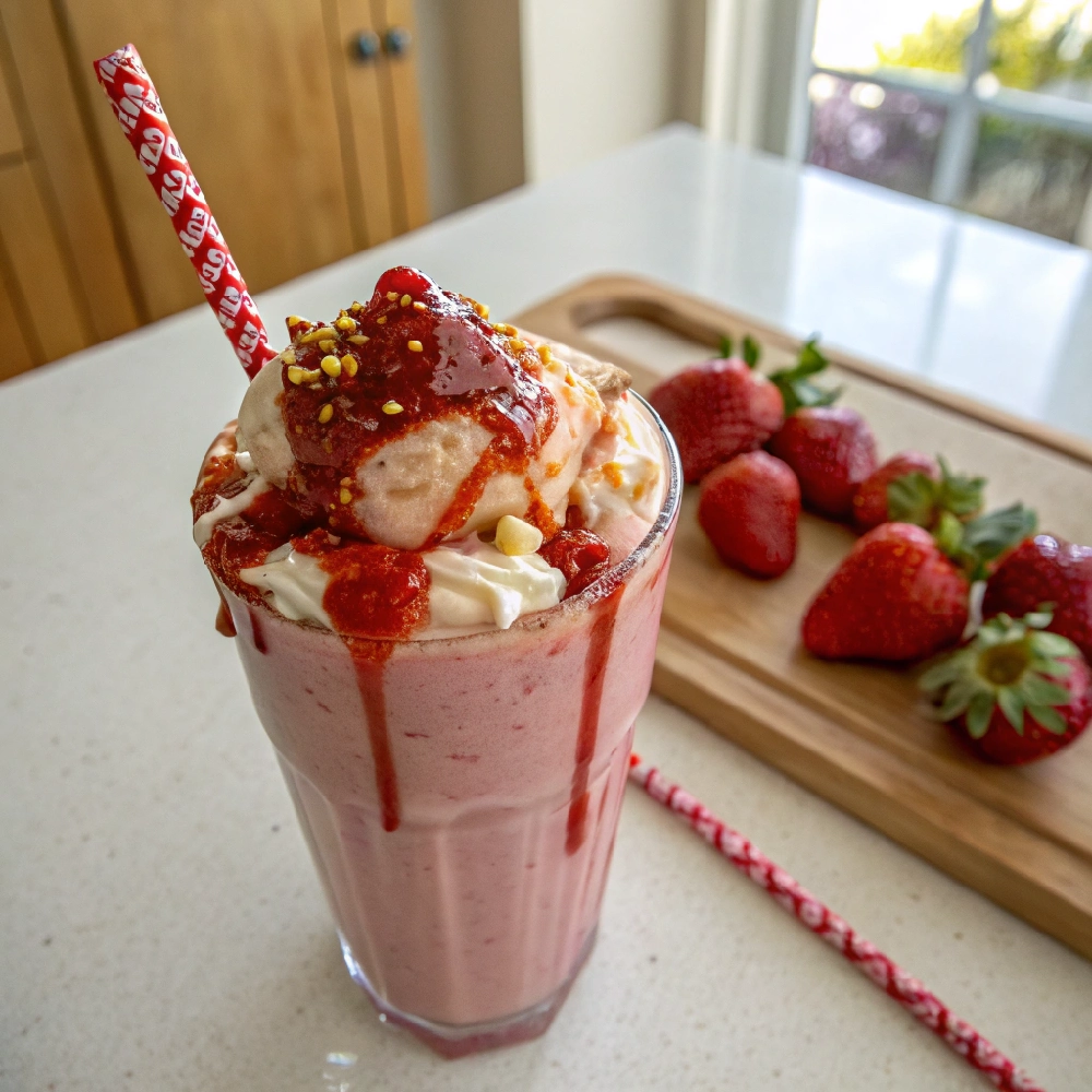 Easy Strawberry Brownie Swirl Milkshake 7 Strawberry Brownie Swirl Milkshake