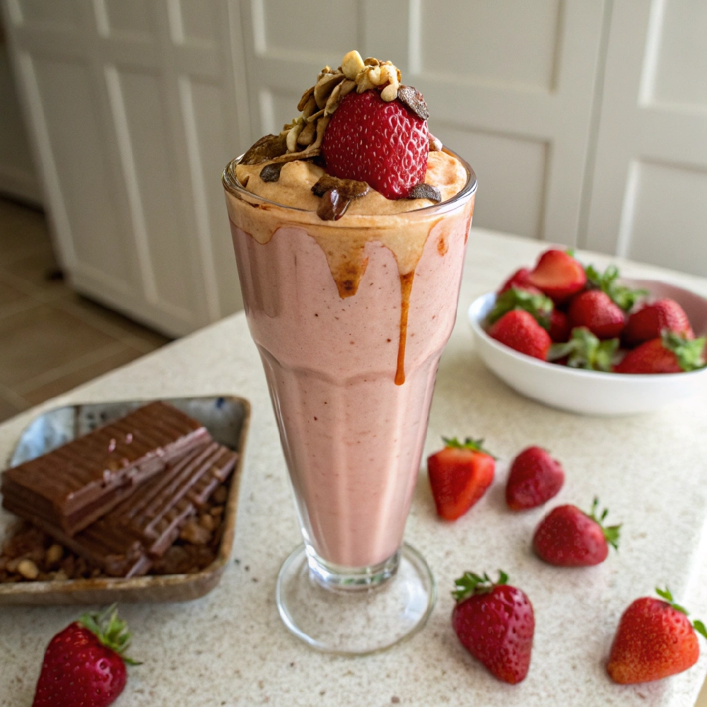 Easy Strawberry Brownie Swirl Milkshake 9 Strawberry Brownie Swirl Milkshake