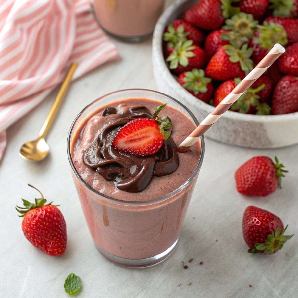 Strawberry Chocolate Fudge Milkshake