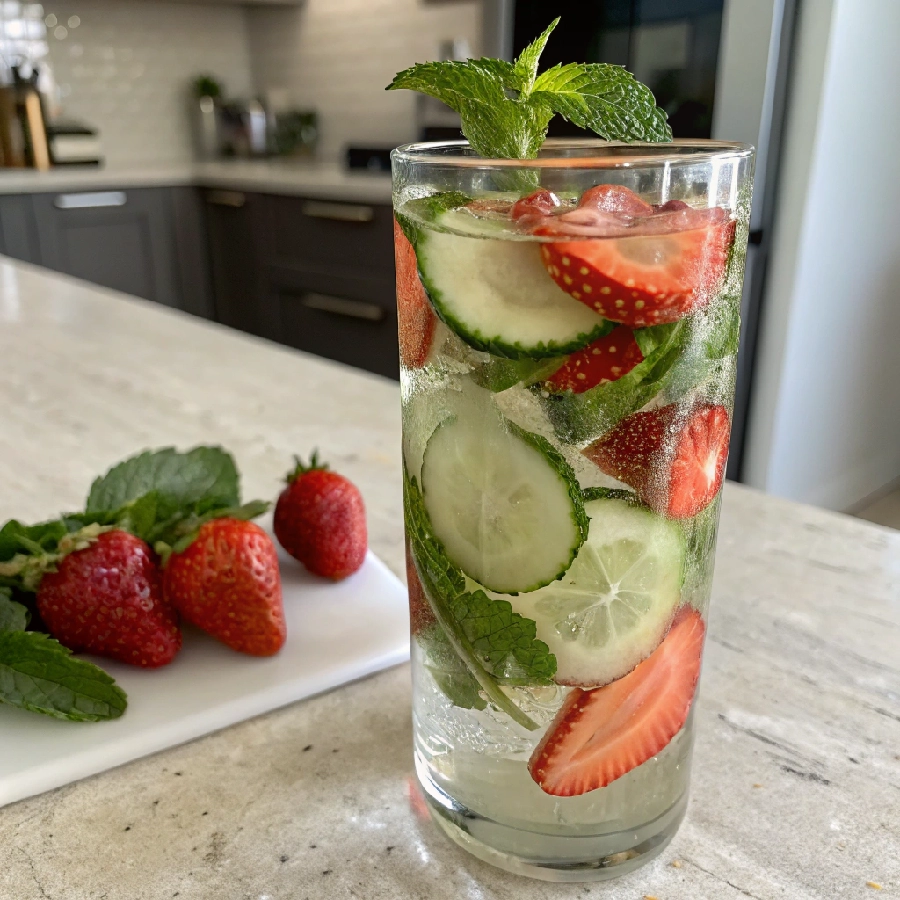 Strawberry Cucumber Mint Infused Water