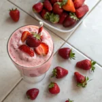 Strawberry Milkshake with Fresh Strawberries