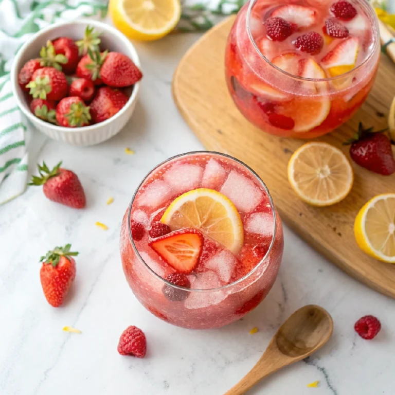 Strawberry Raspberry Lemonade Party Punch