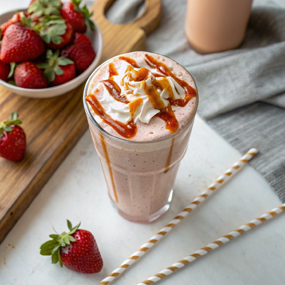 Strawberry Salted Caramel Milkshake